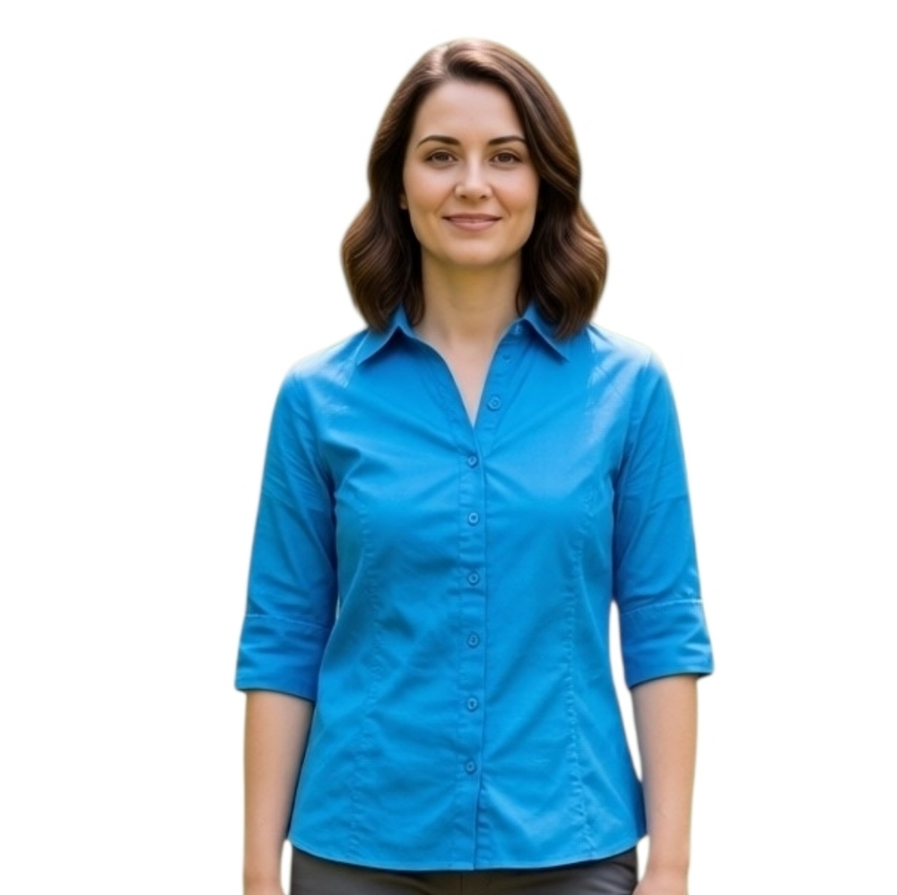 Le Chateau Half Sleeve Button Down Blouse